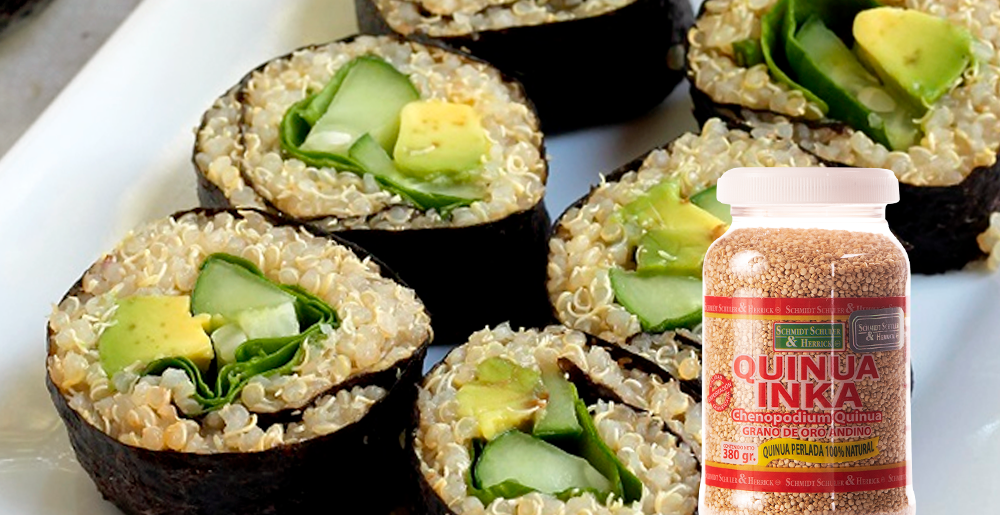 Maki de Quinua con protobello y aguacate